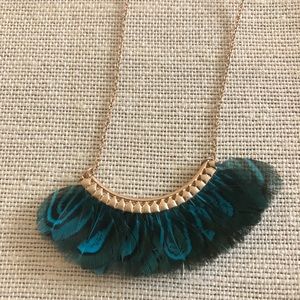 Fun feather and goldtone necklace